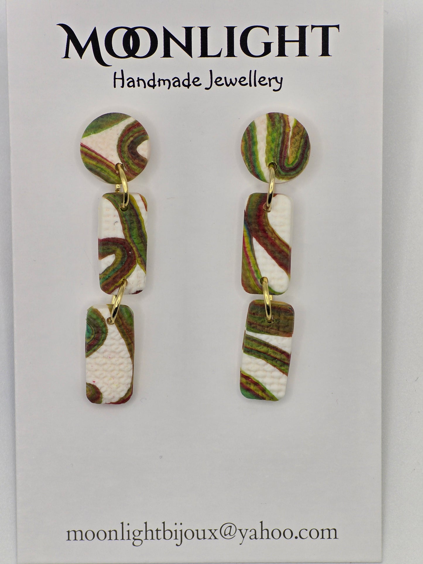 Multi Colour Textured Earrings - Lines