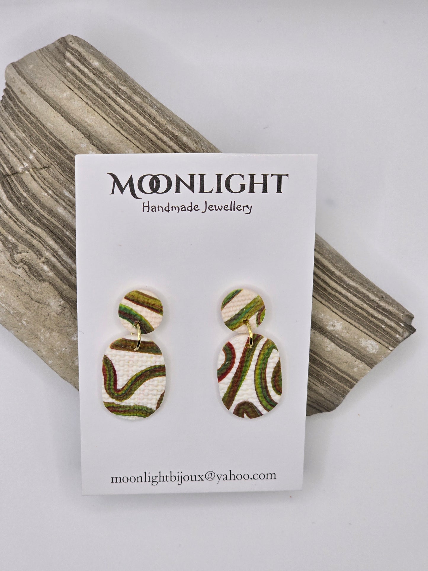 Multi Colour Textured Earrings - Lines