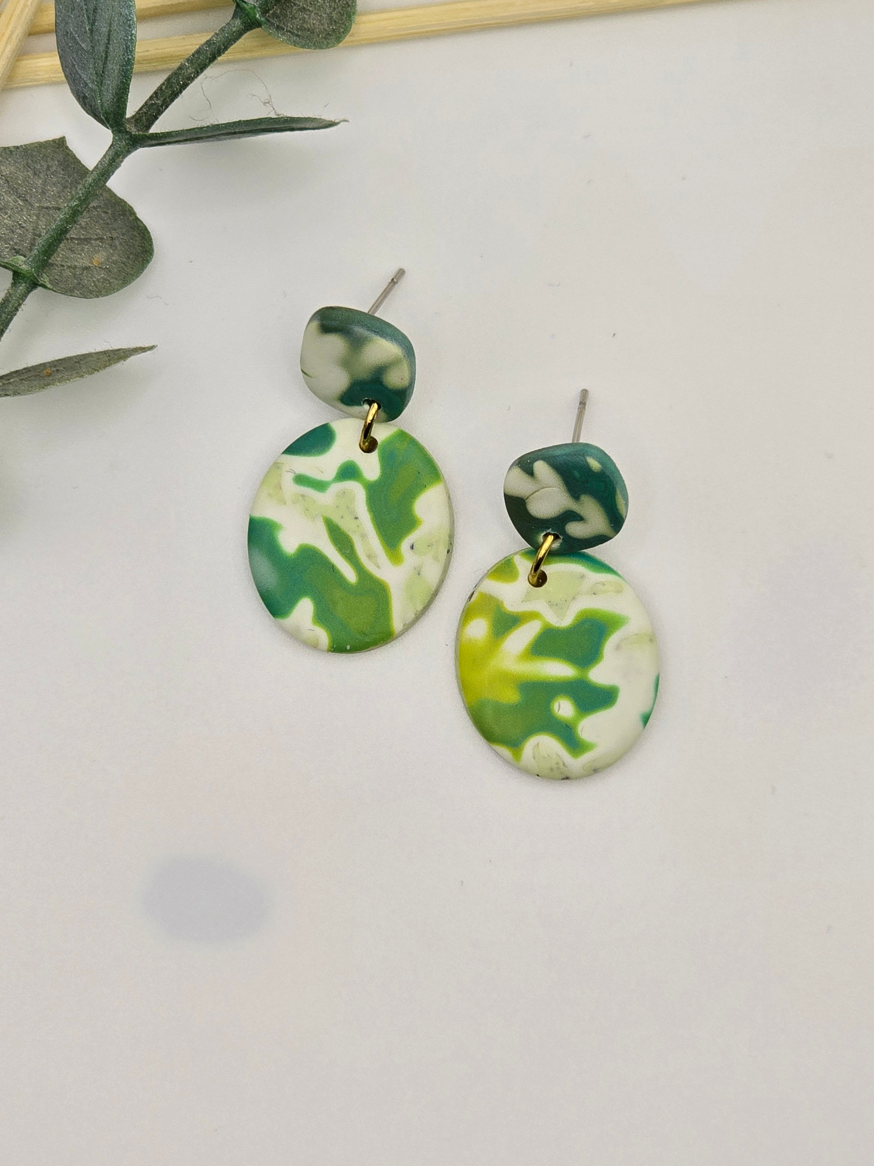 Mokume Gane Drop Earrings