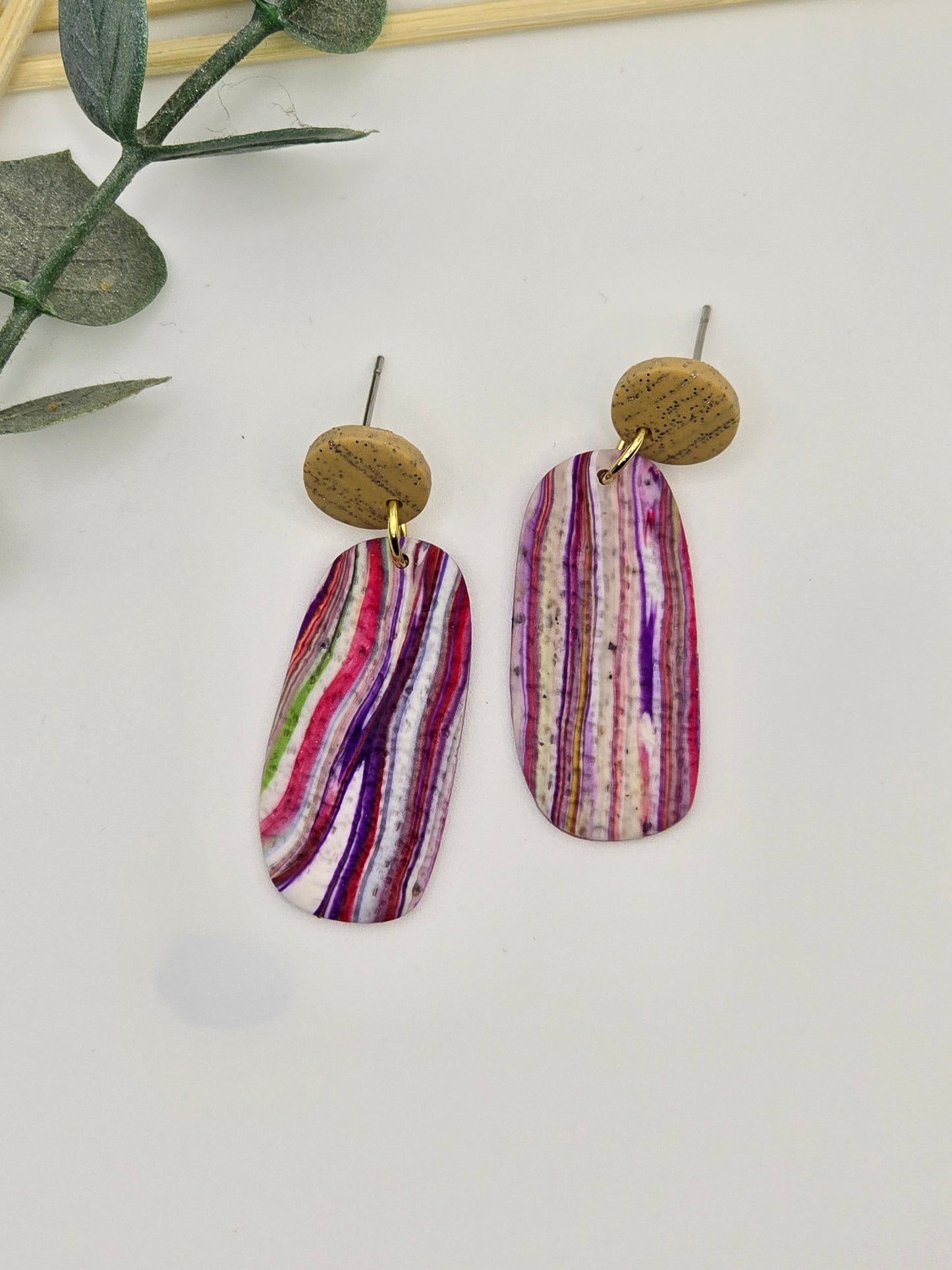 Stripe Drop Earrings
