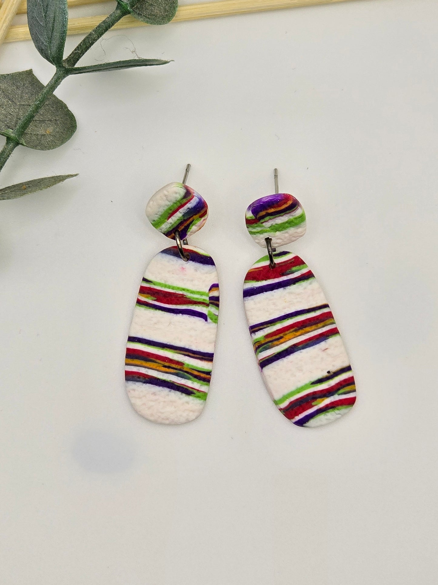 Stripe Drop Earrings