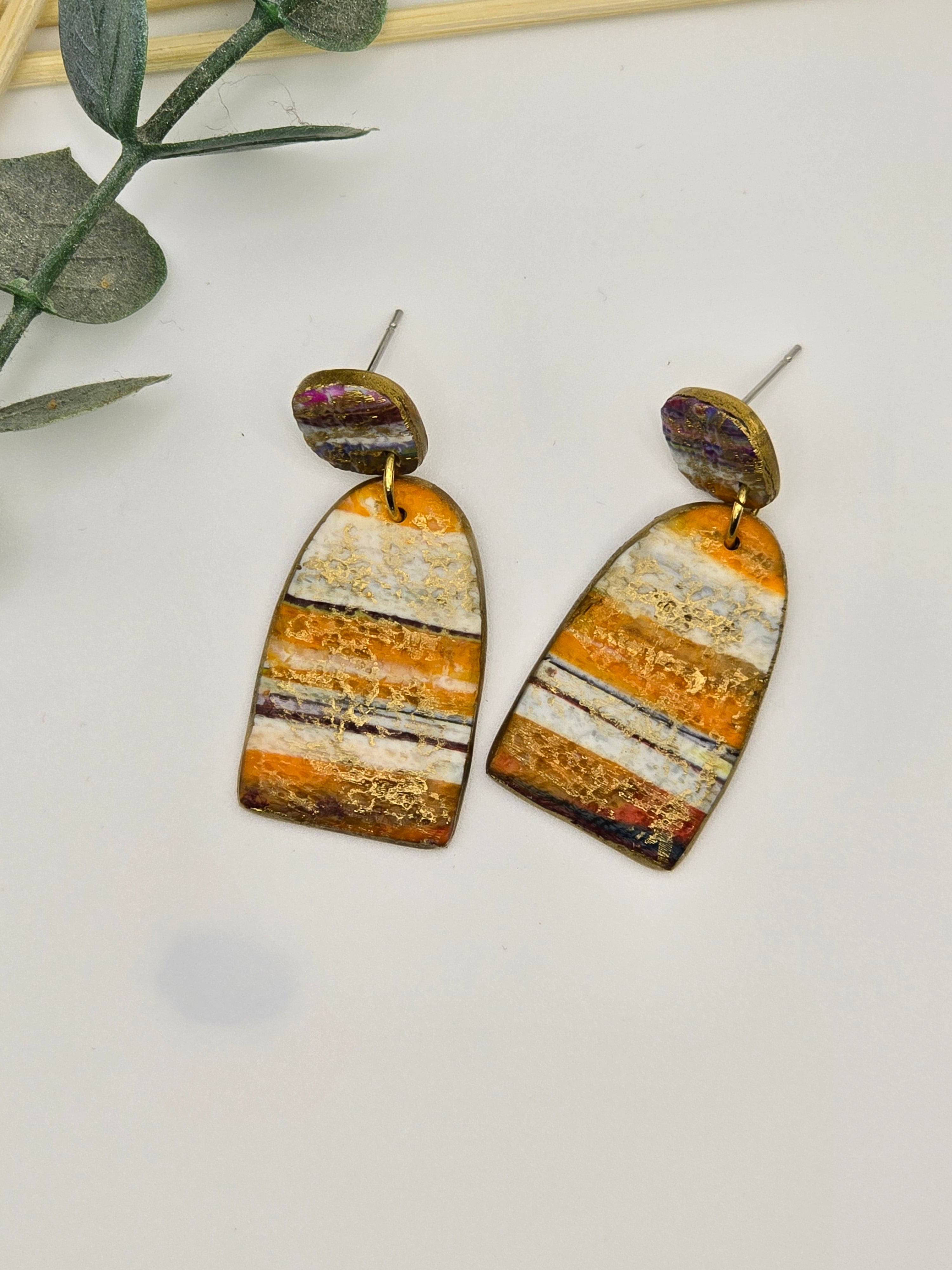 Stripe Drop Earrings