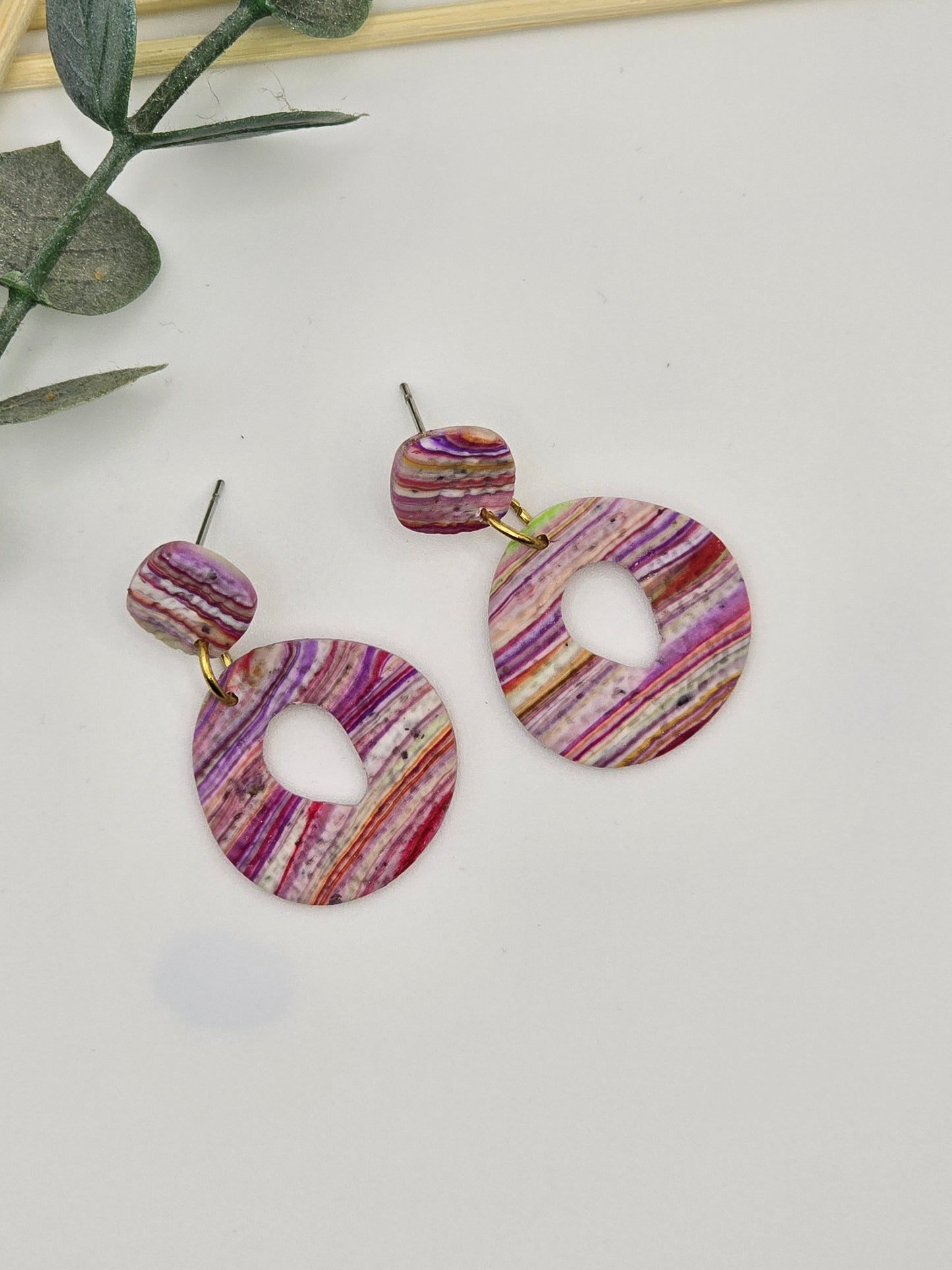 Stripe Drop Earrings