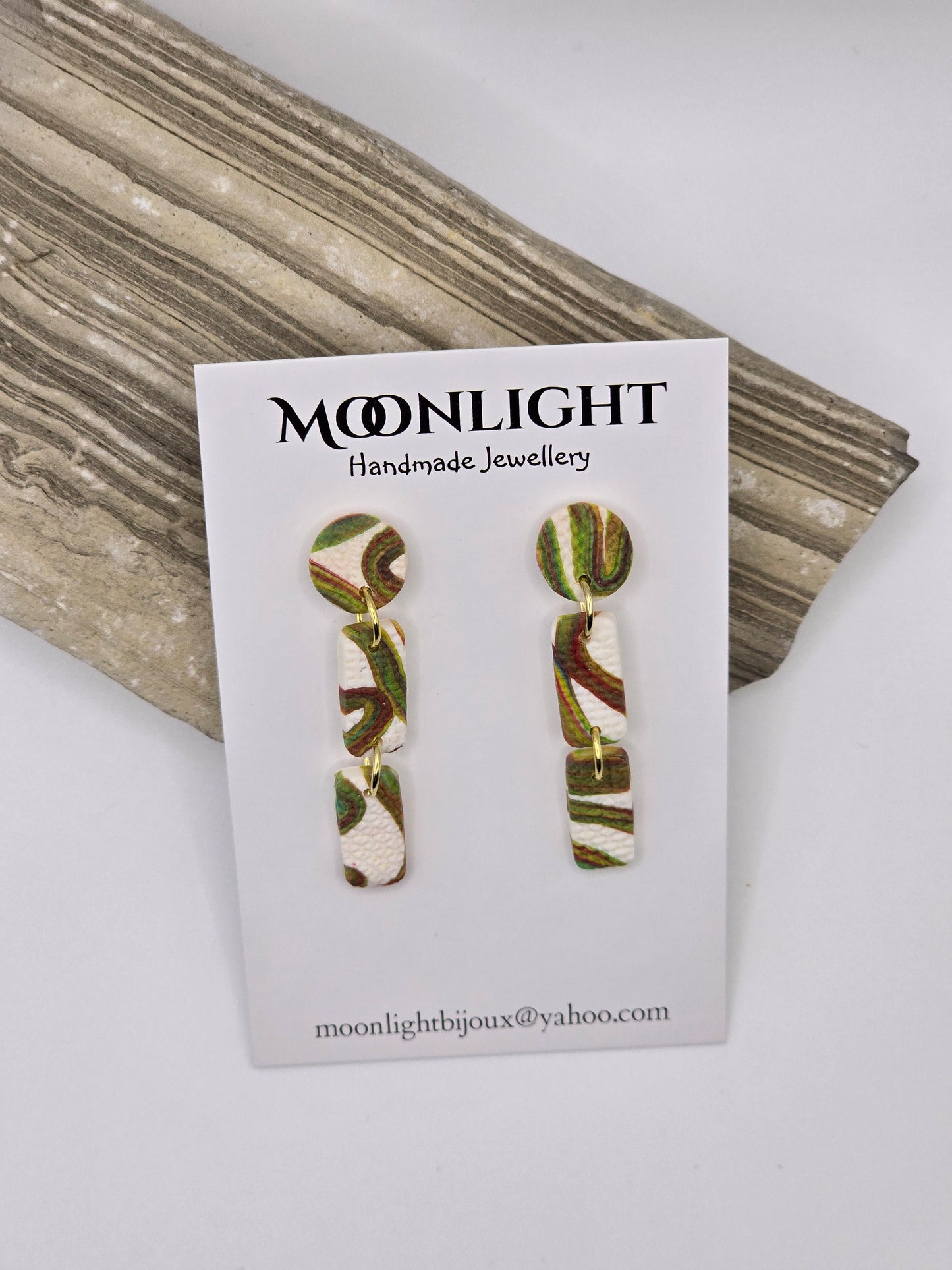 Multi Colour Textured Earrings  - Lines