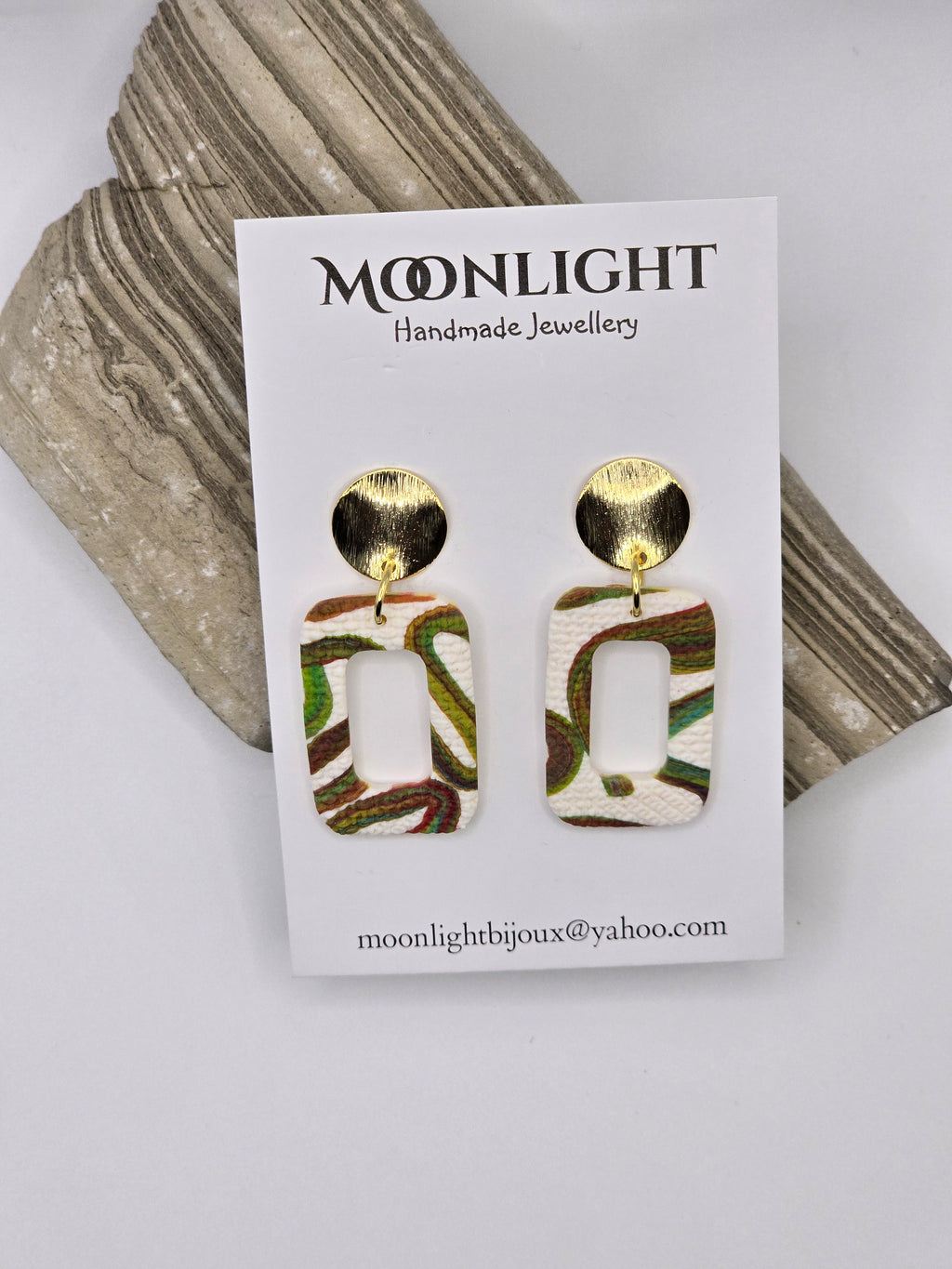 Multi Colour Textured Earrings  - Lines