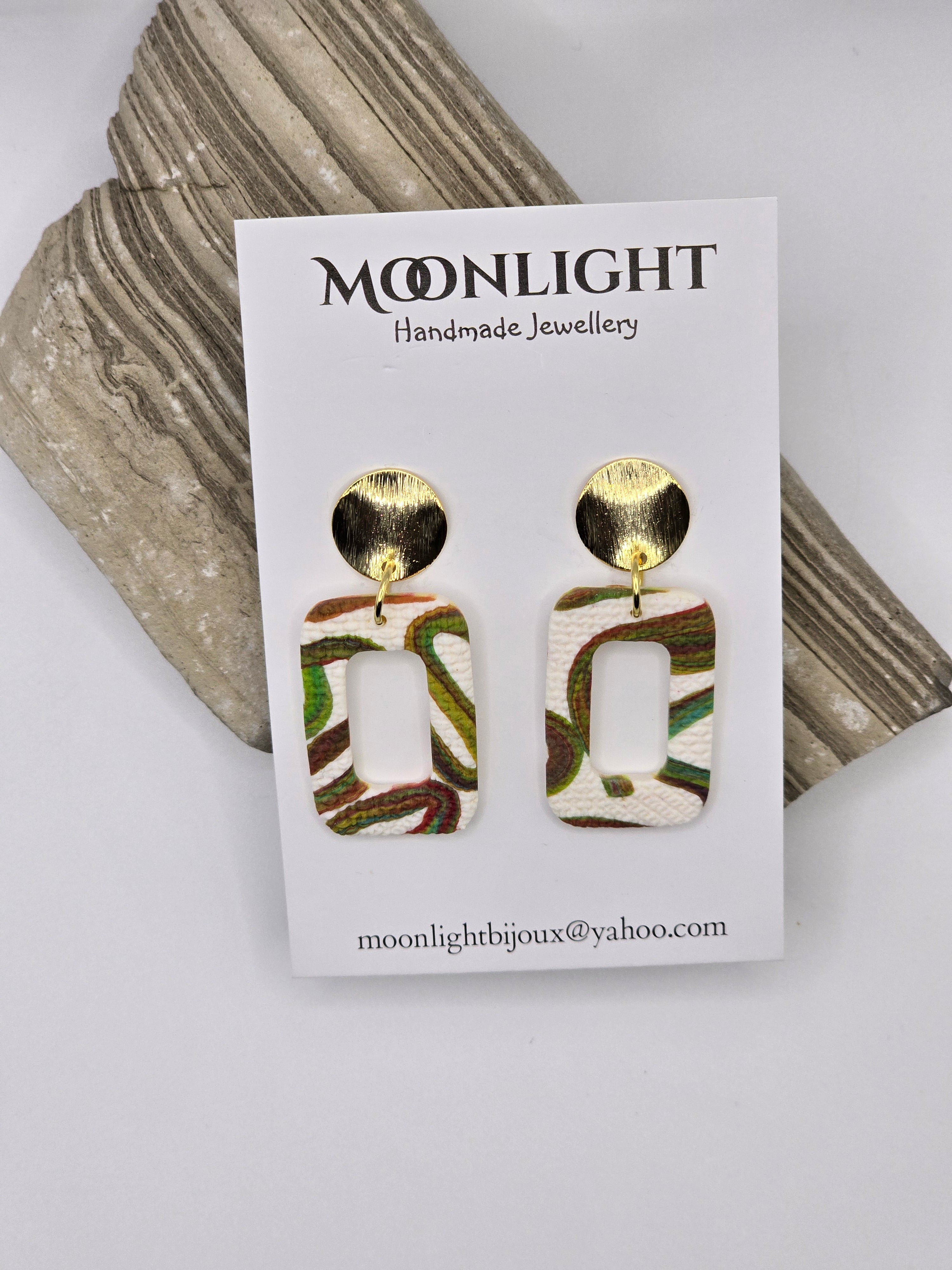 Multi Colour Textured Earrings  - Lines