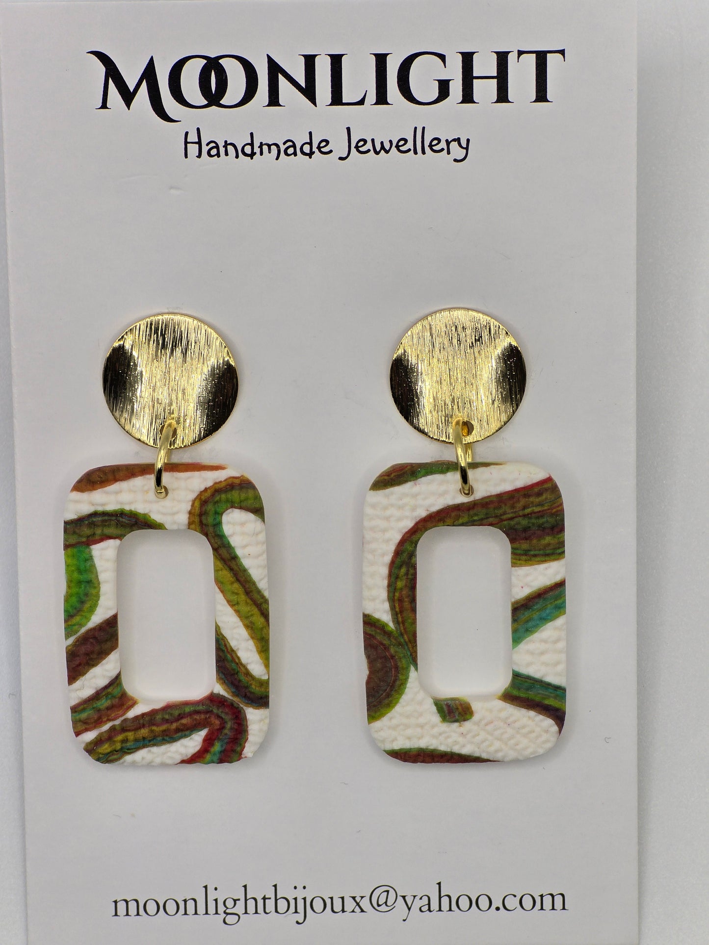 Multi Colour Textured Earrings  - Lines