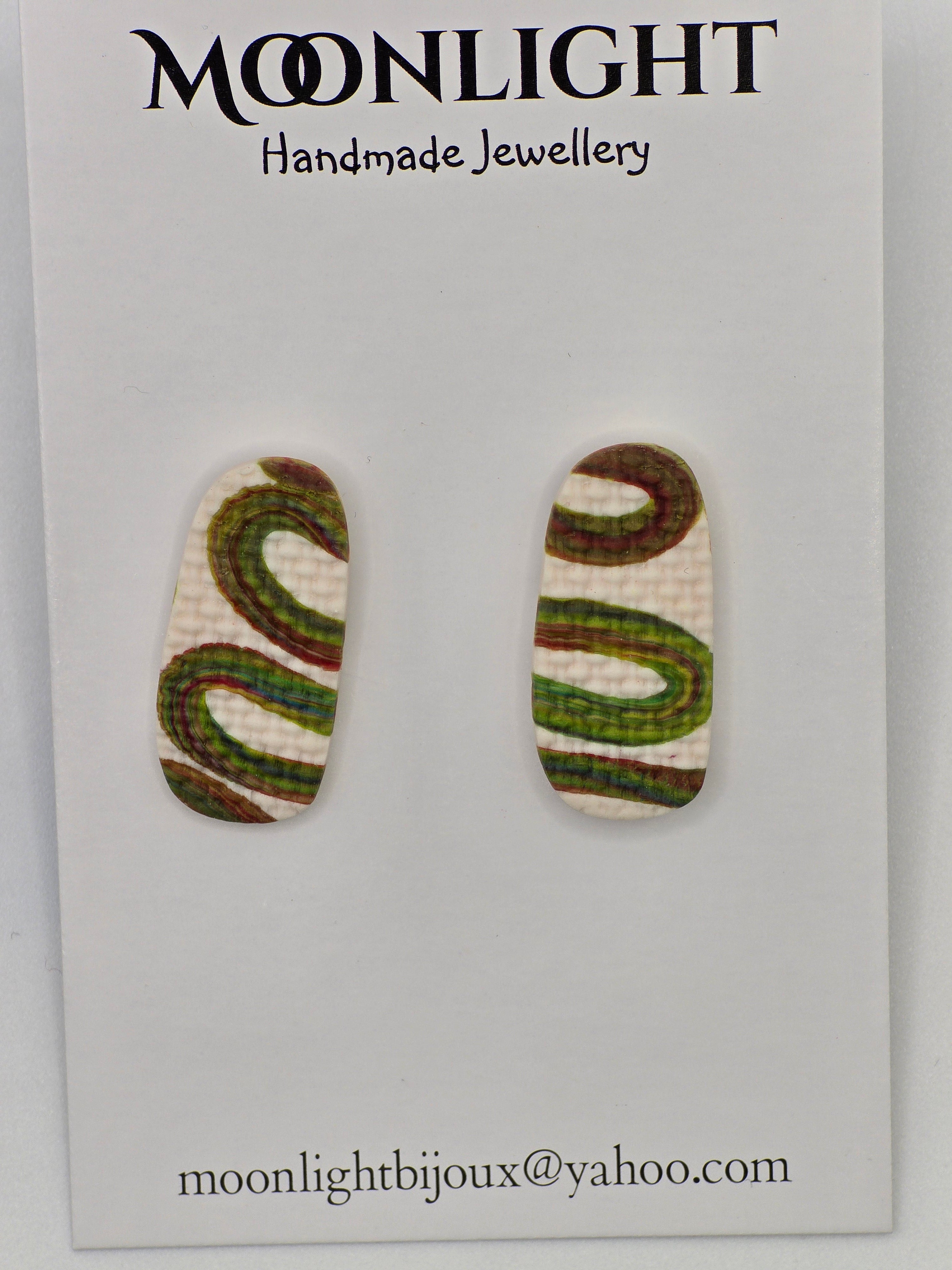Multi Colour Textured Earrings  - Lines