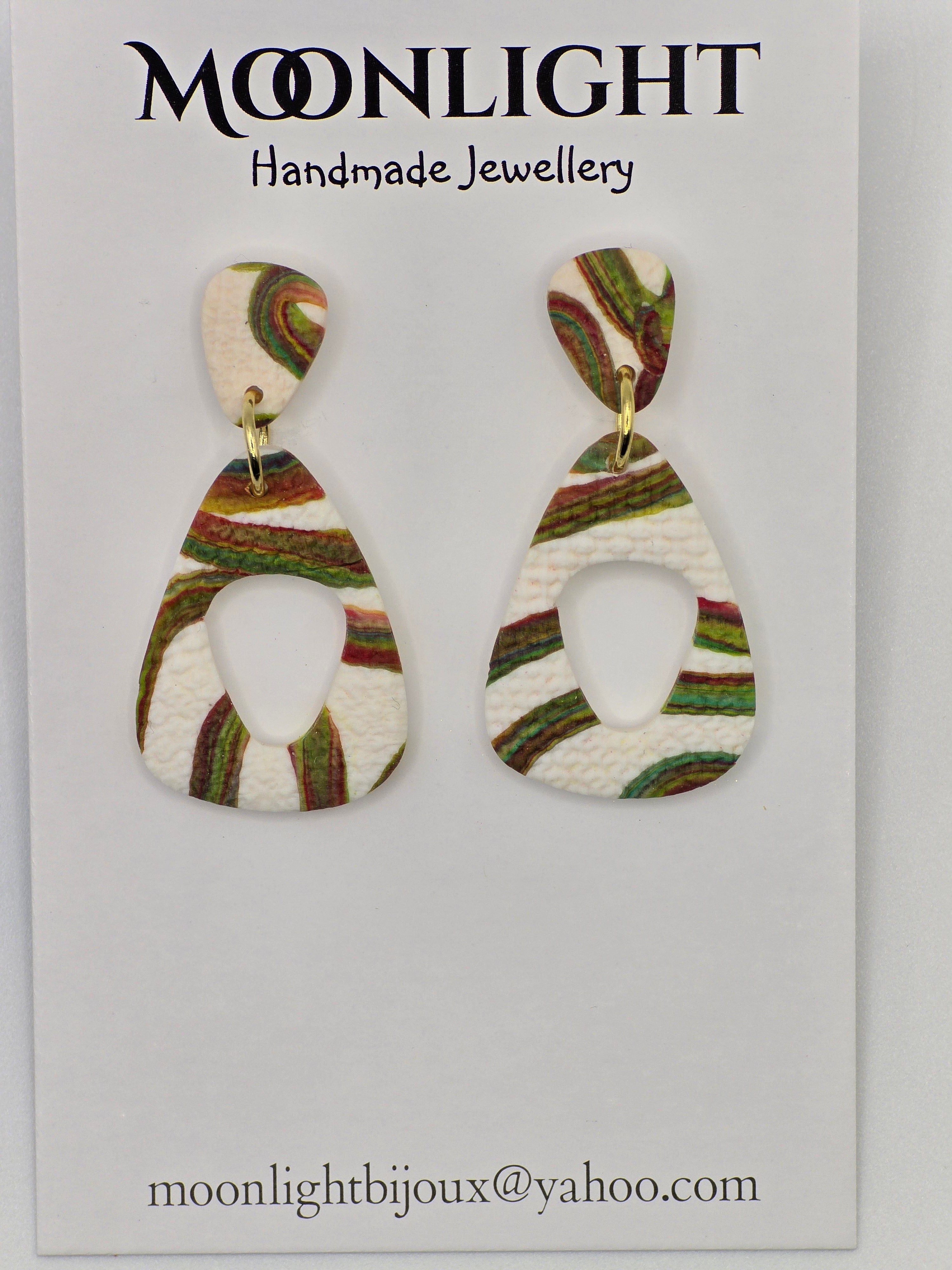 Multi Colour Textured Earrings  - Lines