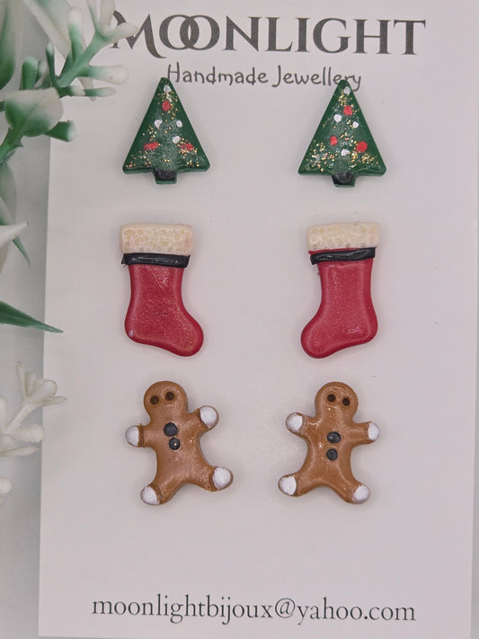 Christmas Collection Stud Earrings - TRIO