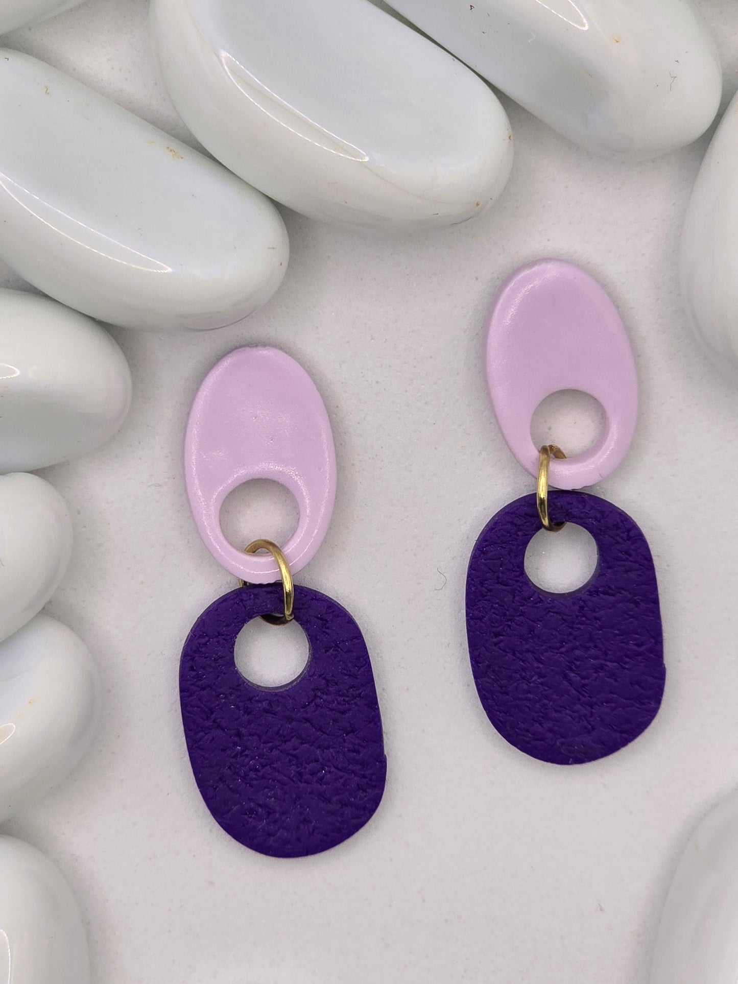 Oval Duet Drop Earrings (various Colours)