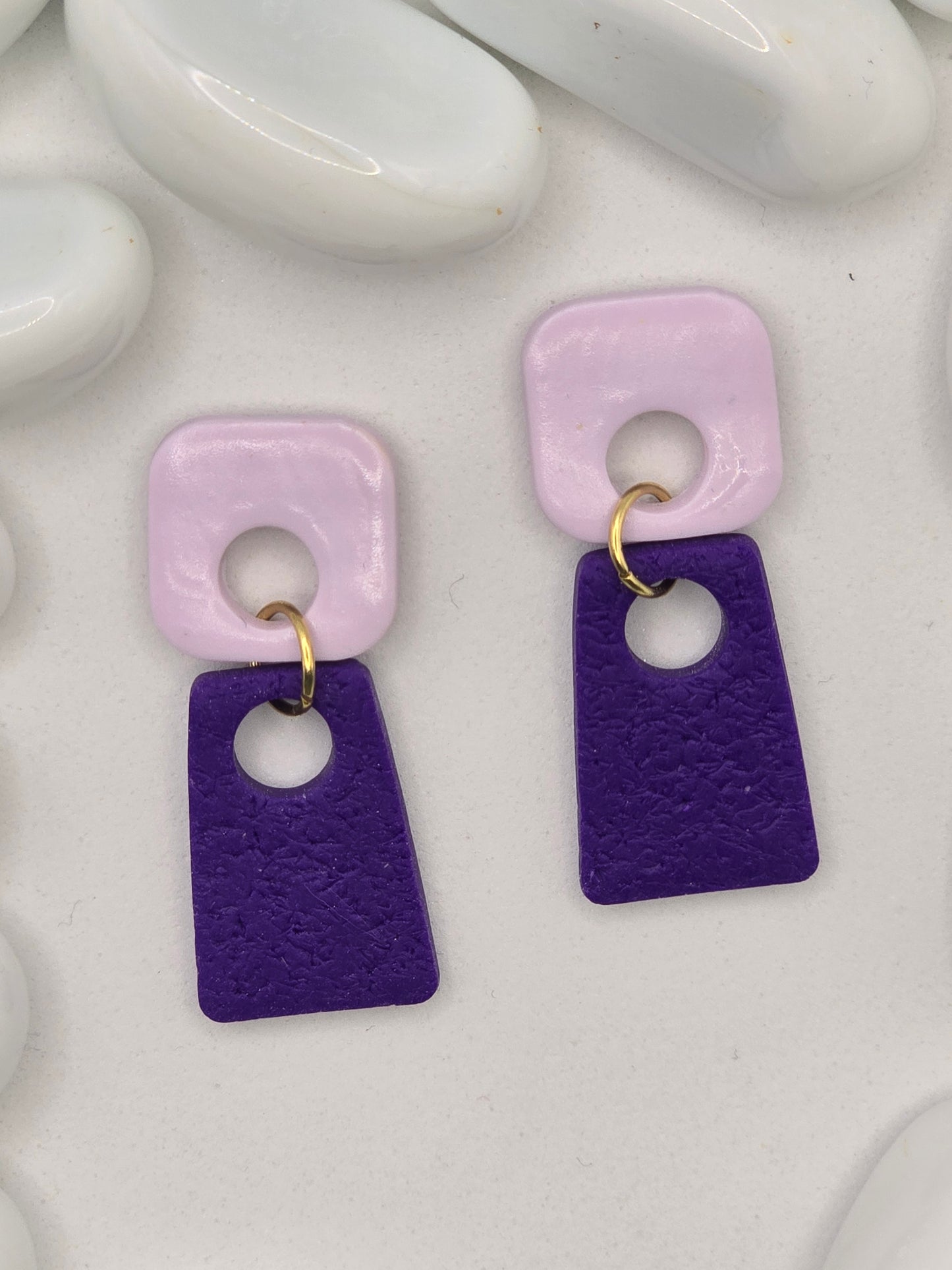 Square Duet Drop Earrings (various Colours)