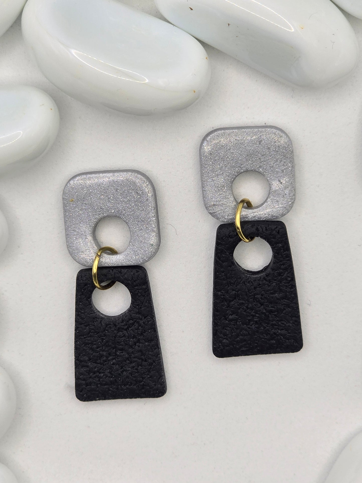 Square Duet Drop Earrings (various Colours)